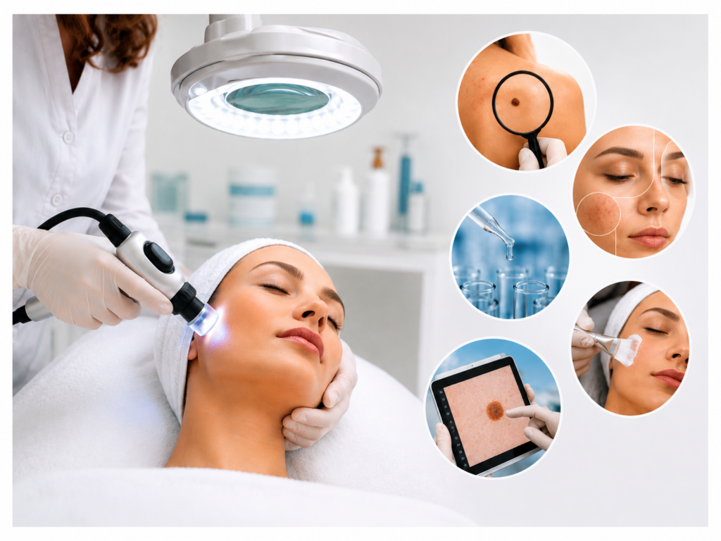 Dermatoloog tijdens huidonderzoek