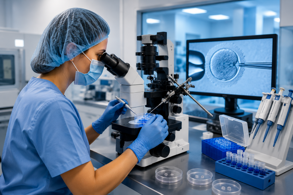 Embryoloog in IVF-laboratorium